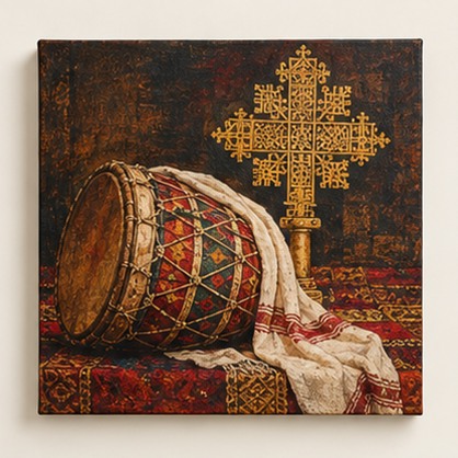 Kebero & Meskel - Ethiopian & Eritrean Work of art - Canvas